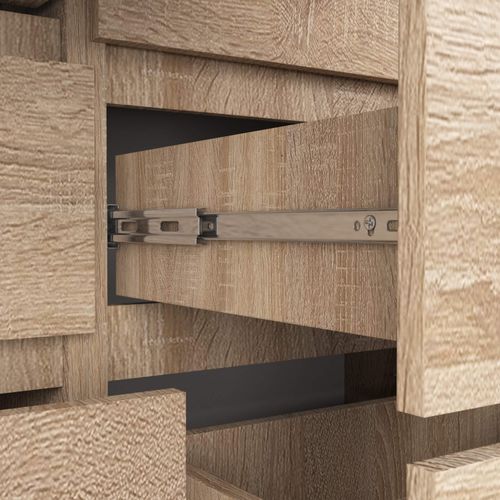 Commode Akord K120 Chêne Sonoma 120 Cm 8 Tiroirs Façade Chêne Sonoma 120x40x99 Cm