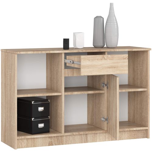 Ensemble D'angle Bureau B17 Avec Commode Chêne Sonoma 120 Cm 1 Porte 1 Tiroir Façade Chêne Sonoma