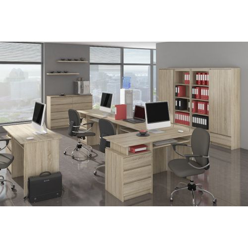 Bureau D'ordinateur Akord Clp Chêne Sonoma 135 Cm 3 Tiroirs Façade Chêne Sonoma