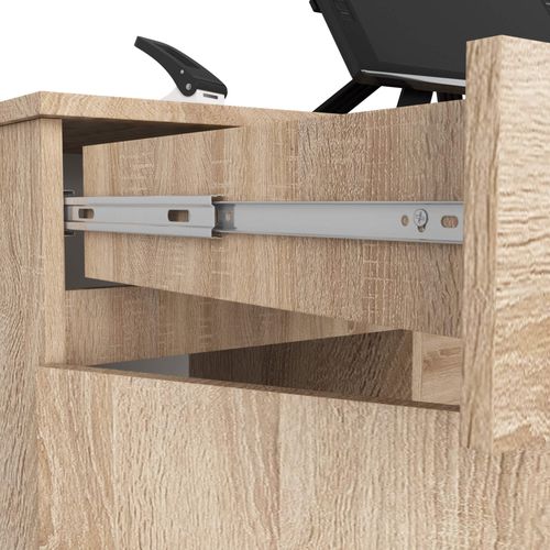 Bureau D'ordinateur Akord A5 Chêne Sonoma 135 Cm 2 Portes 2 Tiroirs Façade Chêne Sonoma