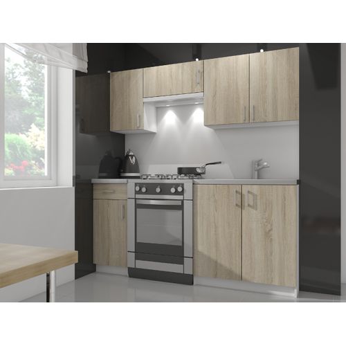 Meuble De Cuisine Bas S80 Lima Modulable Blanc 80 Cm 3 Tiroirs Façade Chêne Sonoma 80x44,5x82 Cm