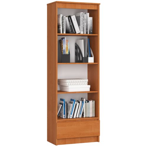 Bibliothèque De Bureau R60 Aulne 60 Cm 1 Tiroir Façade Aulne 4 Étagères 60x35x180 Cm