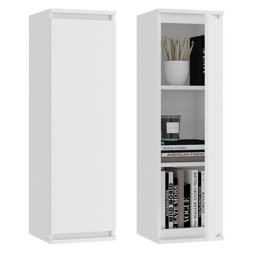 Ensemble Mobiler Pour Le Salon Presentoir + Meuble TV Blanc 4 Portes Façade Blanche 8 Étagères