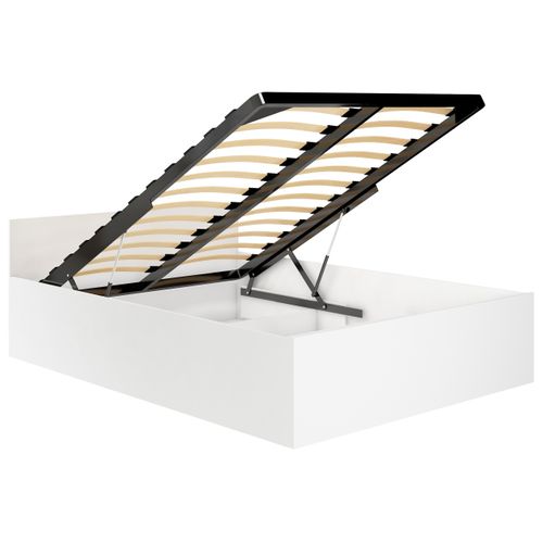 Lit Escamotable Avec Coffre Et Sommier Blanc 200x140