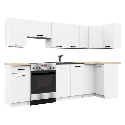 Meuble De Cuisine Haut W30 Oliwia Modulable Blanc 30 Cm 1 Porte Façade Blanche 2 Étagères