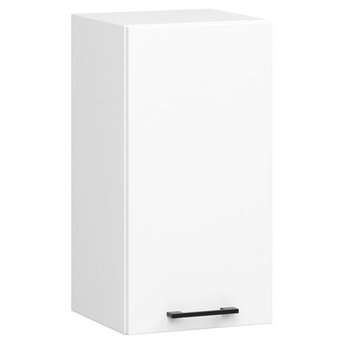 Meuble De Cuisine Haut W30 Oliwia Modulable Blanc 30 Cm 1 Porte Façade Blanche 2 Étagères