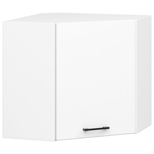 Meuble De Cuisine Haut D'angle W60 Oliwia Modulable Blanc 60 Cm 1 Porte Façade Blanche 2 Étagères