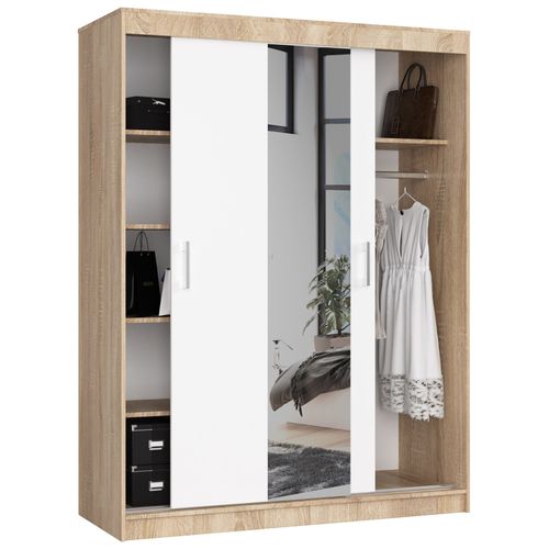 Akord Armoire Coulissante Chêne Sonoma/blanc 150x60x200
