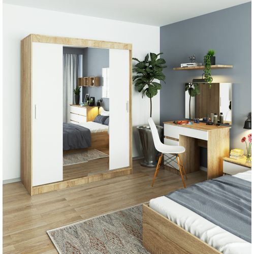 Akord Armoire Coulissante Chêne Sonoma/blanc 150x60x200