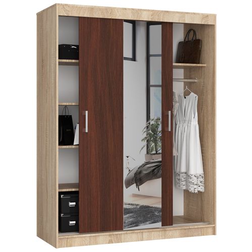 Akord Armoire Coulissante Sonoma/wengé 150x60x200