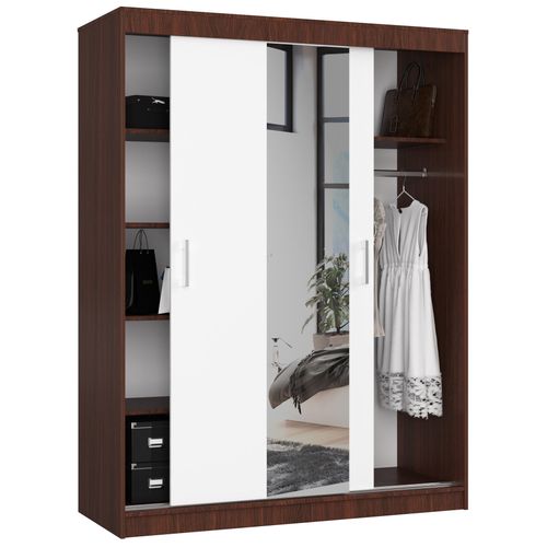 Akord Armoire Coulissante Wengé/blanc 150x60x200