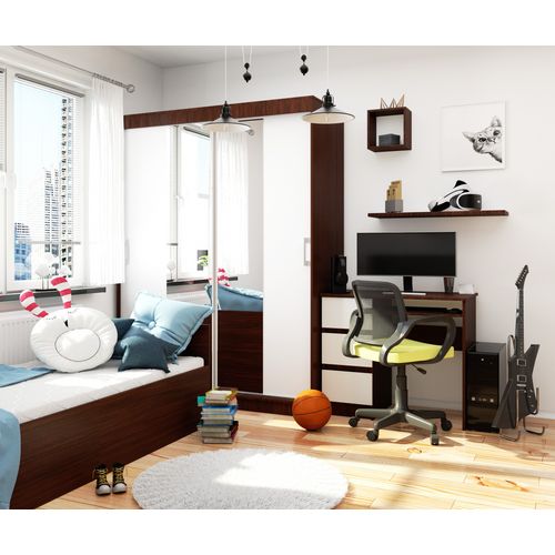 Akord Armoire Coulissante Wengé/blanc 150x60x200