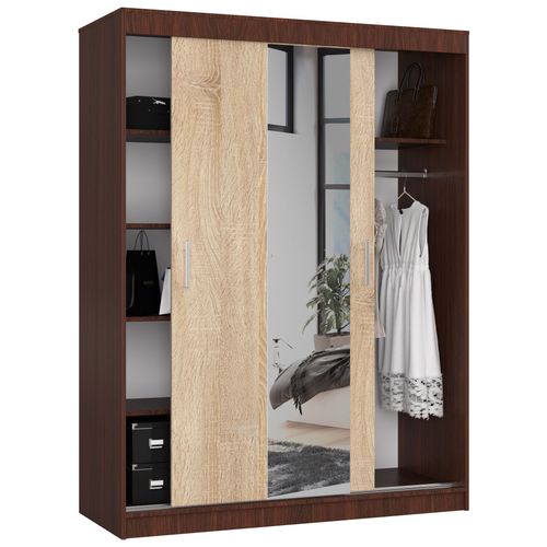 Akord Armoire Coulissante Wengé/chêne Sonoma 150x60x200