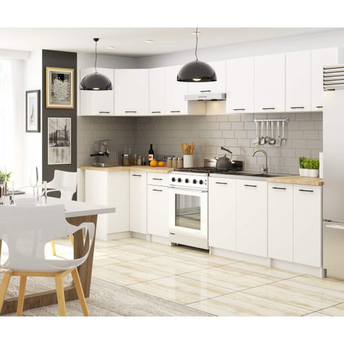 Meuble De Cuisine Bas S80 Oliwia Modulable Blanc 80 Cm 3 Tiroirs Façade Blanche 80x46x85 Cm