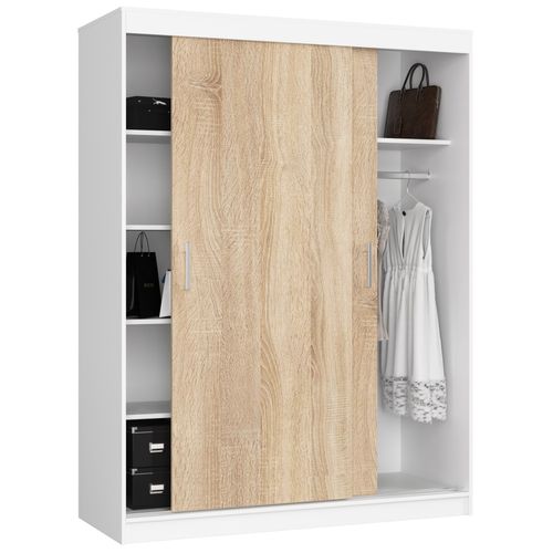 Akord Armoire Coulissante Mono Blanc/chêne Sonoma 150x60x200