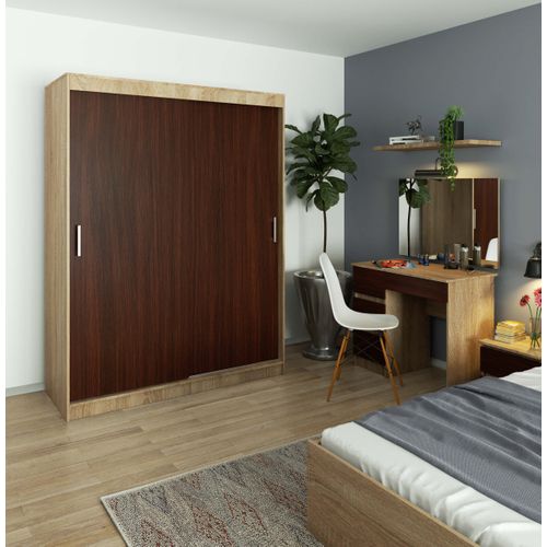 Akord Armoire Coulissante Mono Sonoma/wengé 150x60x200