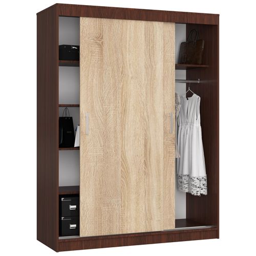 Akord Armoire Coulissante Mono Wengé/chêne Sonoma 150x60x200
