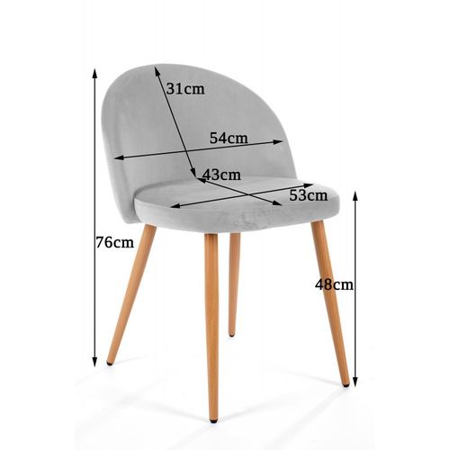 1 Pièce Chaise De Salle à Manger En Velours Sj.075 Bleu