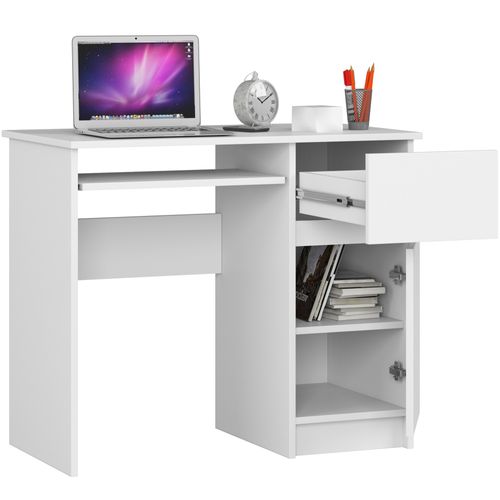 Akord Bureau 1 Tiroir 1 Armoire Piksel Droit Blanc 90x50x77
