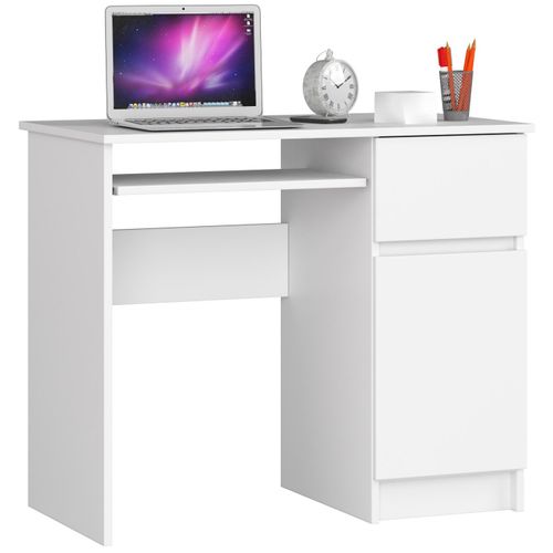 Akord Bureau 1 Tiroir 1 Armoire Piksel Droit Blanc 90x50x77