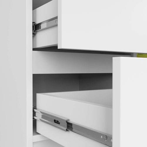 Akord Buffet Jerry 1 Porte 3 Tiroirs Blanc 80x35x77