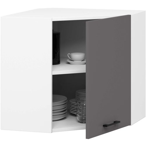 Armoires De Cuisine Akord D'angle Haute W60 Oliwia Blanc, Gris Graphite 1 Porte 60x30x58 Cm