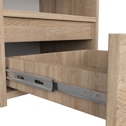 Akord Chevet De Rangement Chêne Sonoma Et Blanc Style Moderne 40x35x40