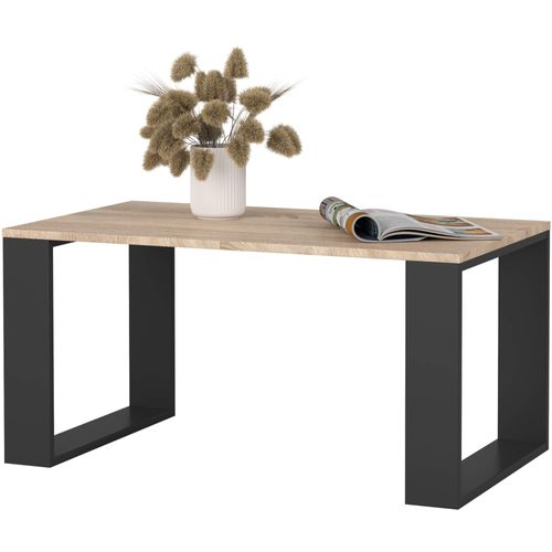 Table Basse Nox Chêne Sonoma 92 Cm Pieds Noirs 92x53x45 Cm