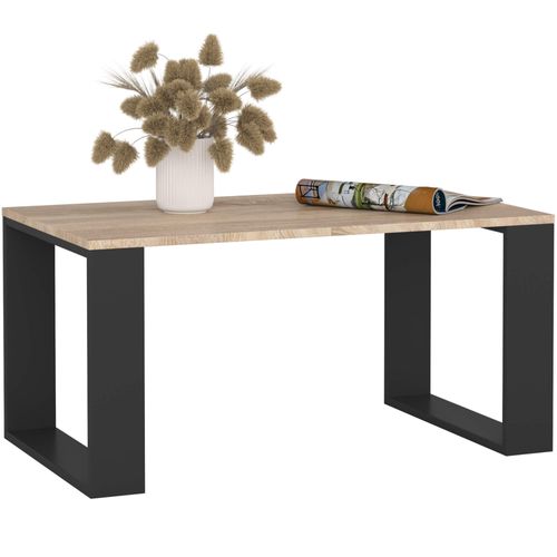 Table Basse Nox Chêne Sonoma 92 Cm Pieds Noirs 92x53x45 Cm
