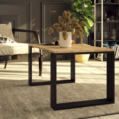 Table Basse Nox Chêne Sonoma 92 Cm Pieds Noirs 92x53x45 Cm