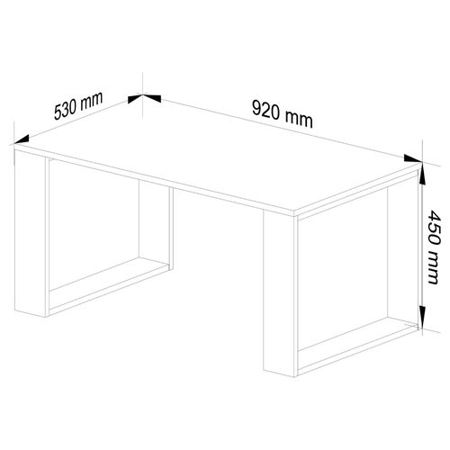 Table Basse Nox Chêne Sonoma 92 Cm Pieds Blancs 92x53x45 Cm