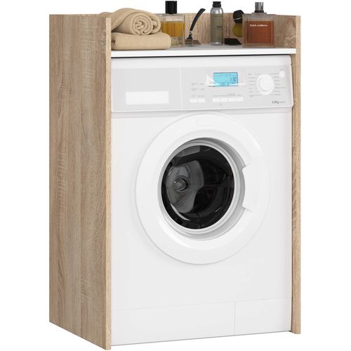 Meuble Pour Lave-linge Fin Chêne Sonoma, Blanche 64 Cm 1 Étagère 64x50x98 Cm