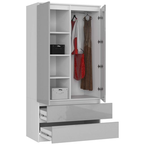 Akord Armoire Blanc/brillance Métallique 90x51x180