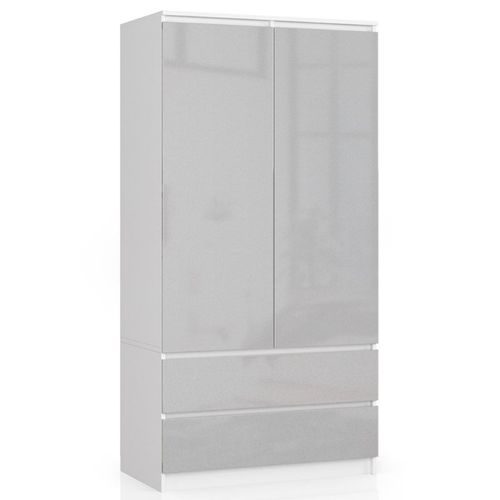 Akord Armoire Blanc/brillance Métallique 90x51x180