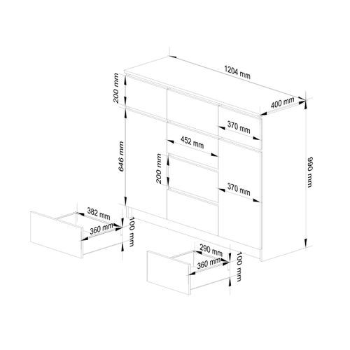 Akord Buffet Blanche 120x40x99