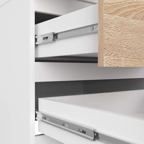 Akord Armoire Avec Surmeuble 2 Portes 2 Tiroirs Blanc/chêne Sonoma 60x51x234