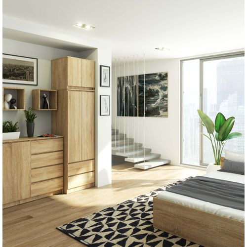 Akord Armoire Avec Surmeuble 2 Portes 2 Tiroirs Chêne Sonoma 60x51x234