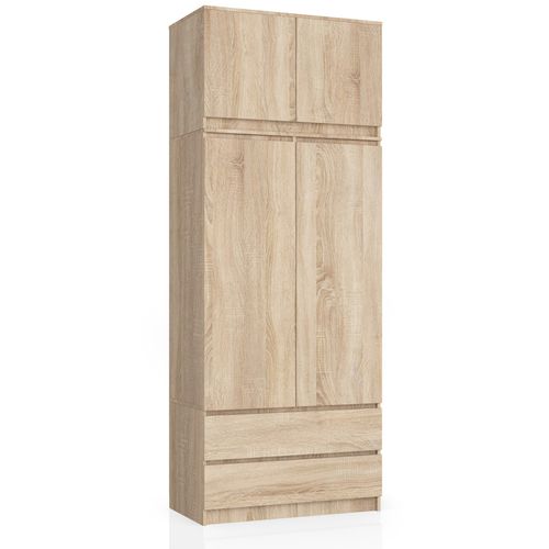 Akord Armoire Surmeuble 2 Portes 2 Tiroirs Chêne Sonoma 90x51x234