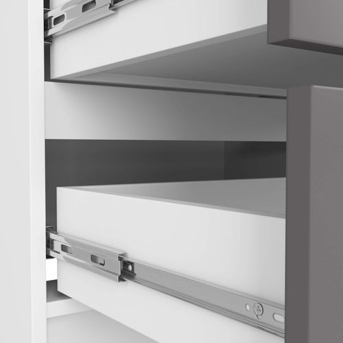 Commode 4 Tiroirs Blanc/gris Graphite 120x40x55