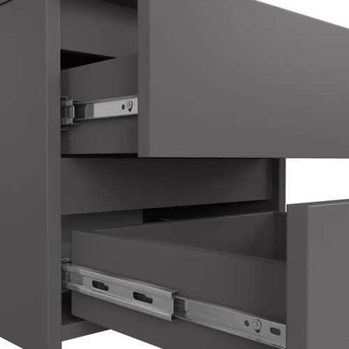 Akord Chevet 2 Tiroirs Graphite Brillant 40x35x40