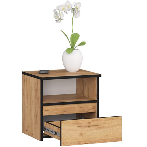 Akord Chevet De Rangement Finition Chêne Craft Design Contemporain 40x35x40