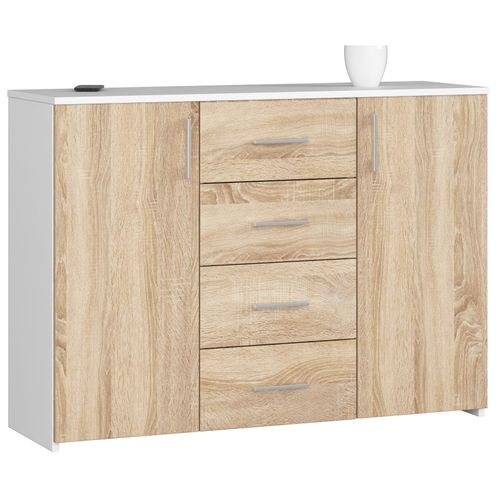 Akord Dressoir Blanc/chêne Sonoma 110x35x80