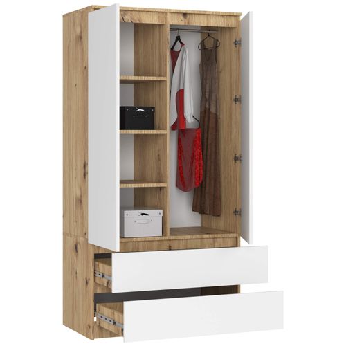 Akord Armoire Chêne Artisan/blanc 90x51x180
