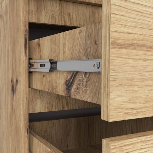 Akord Armoire 2 Portes 2 Tiroirs 2 Miroirs Chêne Artisan 90x51x180