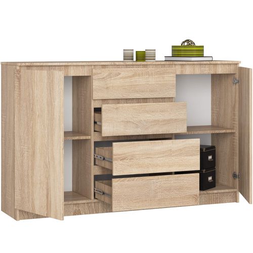 Akord Buffet 2 Portes 4 Tiroirs Chêne Sonoma 160x40x99