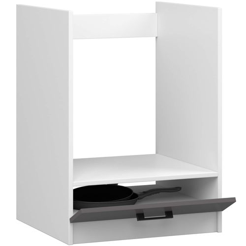 Armoires De Cuisine Basse S60 à Four Oliwia Blanc, Gris Graphite 1 Porte 1 Étagère 60x55x82 Cm