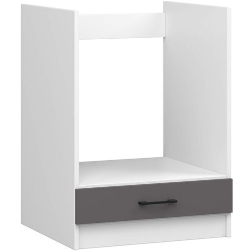 Armoires De Cuisine Basse S60 à Four Oliwia Blanc, Gris Graphite 1 Porte 1 Étagère 60x55x82 Cm