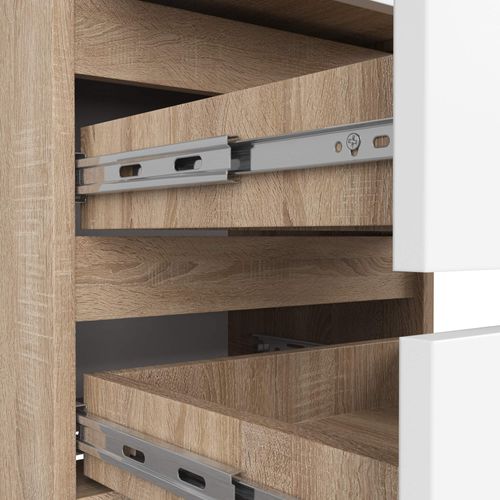 Akord Chevet Bas De Rangement Chêne Sonoma Et Blanc Style Moderne 40x35x57