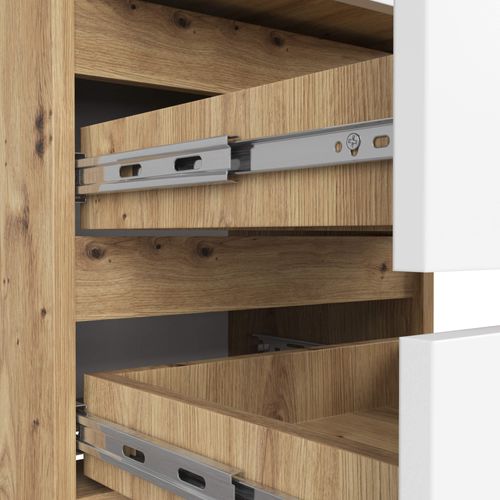 Akord Chevet Bas De Rangement Chêne Artisan Et Blanc Design Moderne 40x35x57