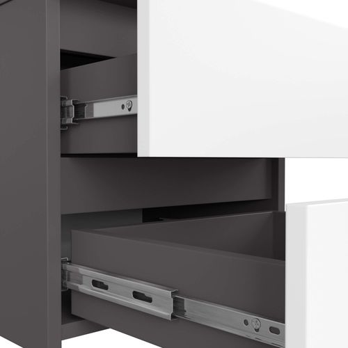 Akord Chevet 2 Tiroirs Gris Graphite/blanc 40x35x40